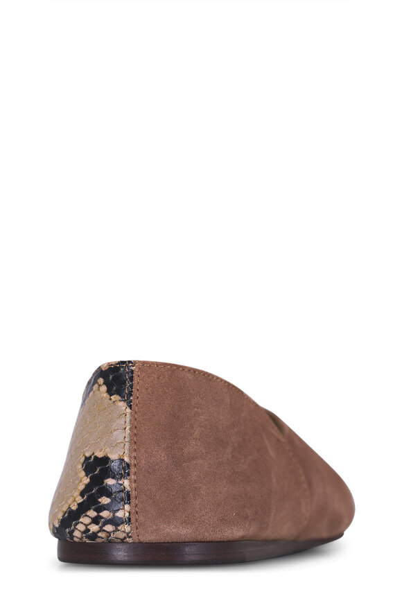 Khaite Jane Natural Embossed Suede Ballerina Flat - view 4