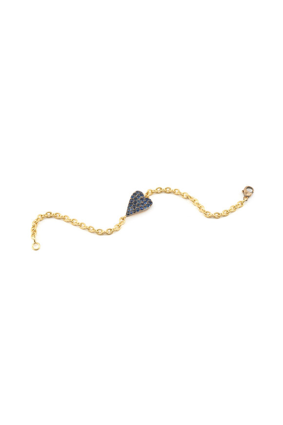 Sylva & Cie - Blue Sapphire Heart Bracelet