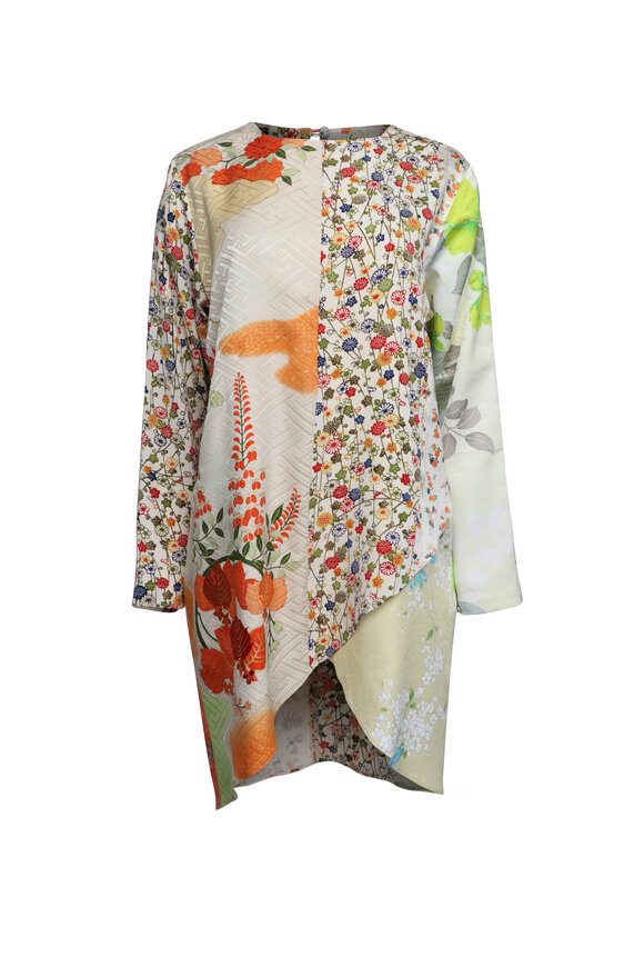 Rianna + Nina Vintage Kimono Multicolor Tulip Hem Tunic