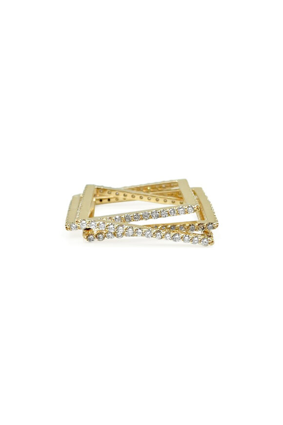 Leslie Paige 14k Yellow Gold 3 Band Puzzle Ring