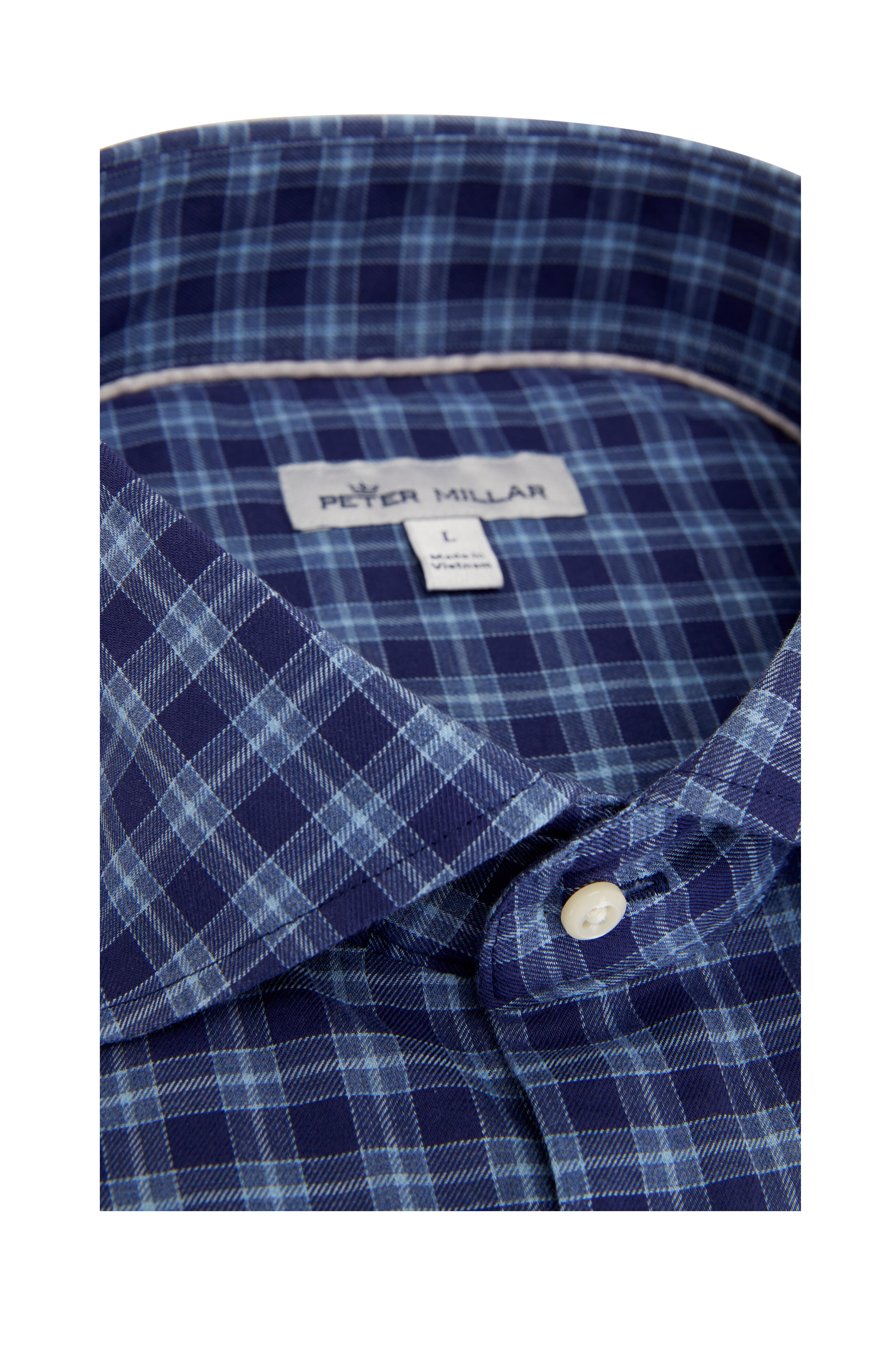 Peter Millar - Atlantic Blue Marret Cotton Check Sport Shirt - view 3