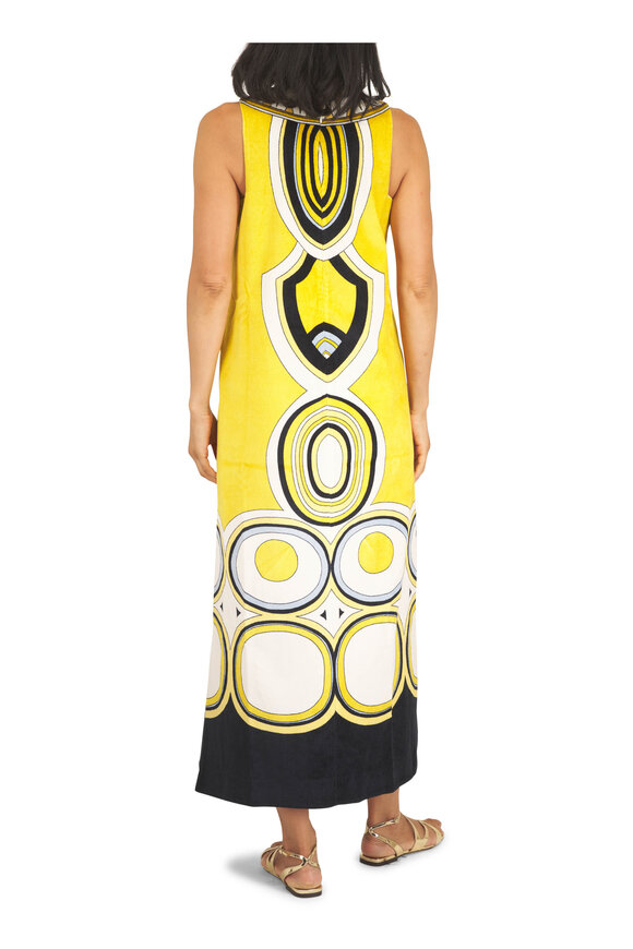 La DoubleJ Totem Sanctuary Placée Gold Print Terrycloth Dress - view 4
