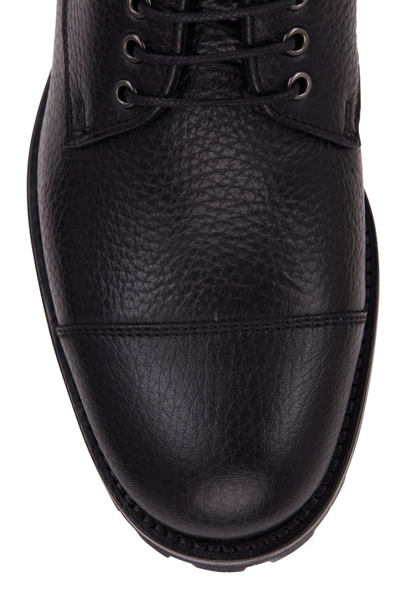 Manolo Blahnik - Black Lugata Leather Lace Up Combat Boots