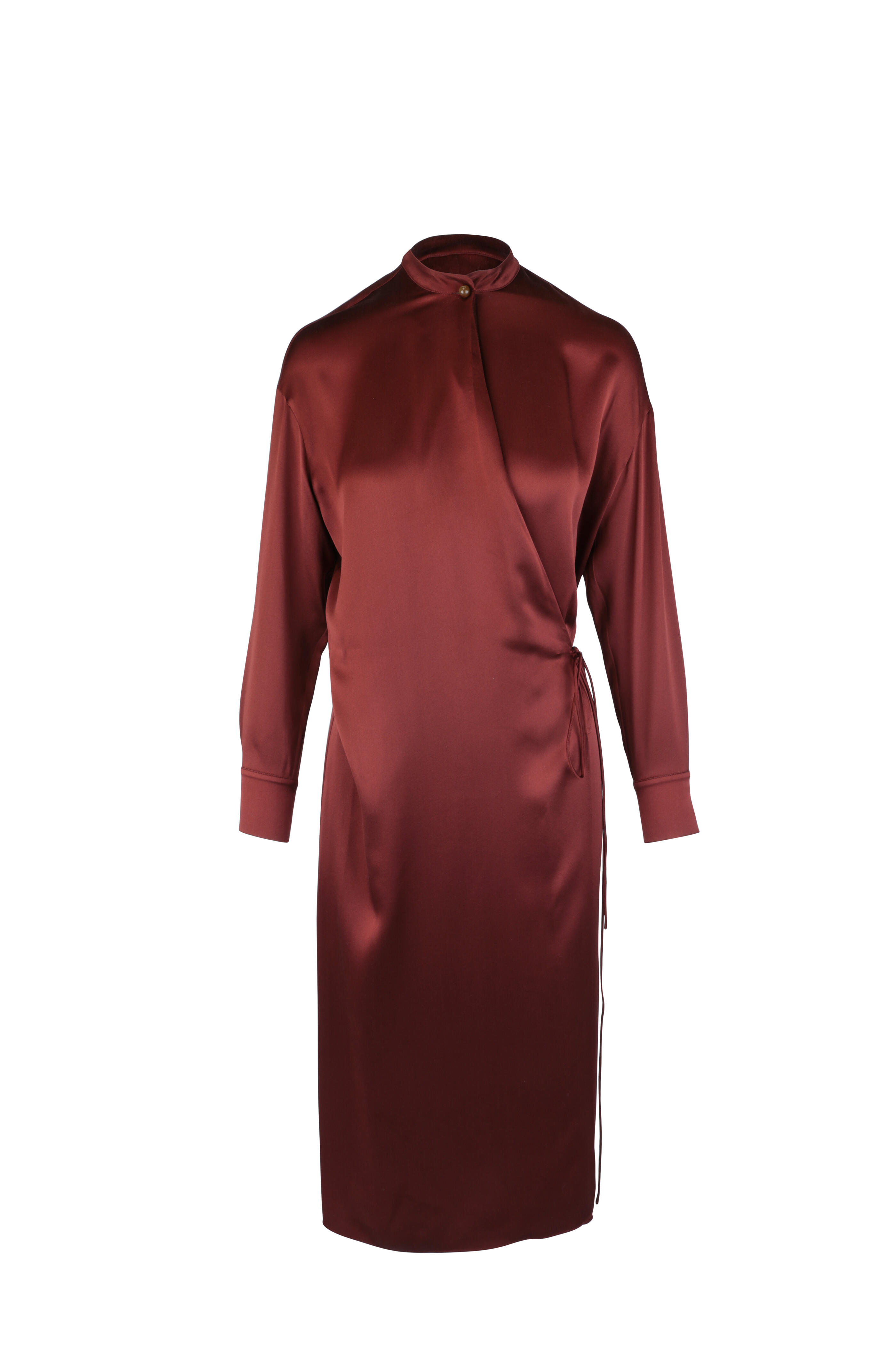 vince silk wrap dress Vince satin-finish V-neck Wrap Dress | Green
