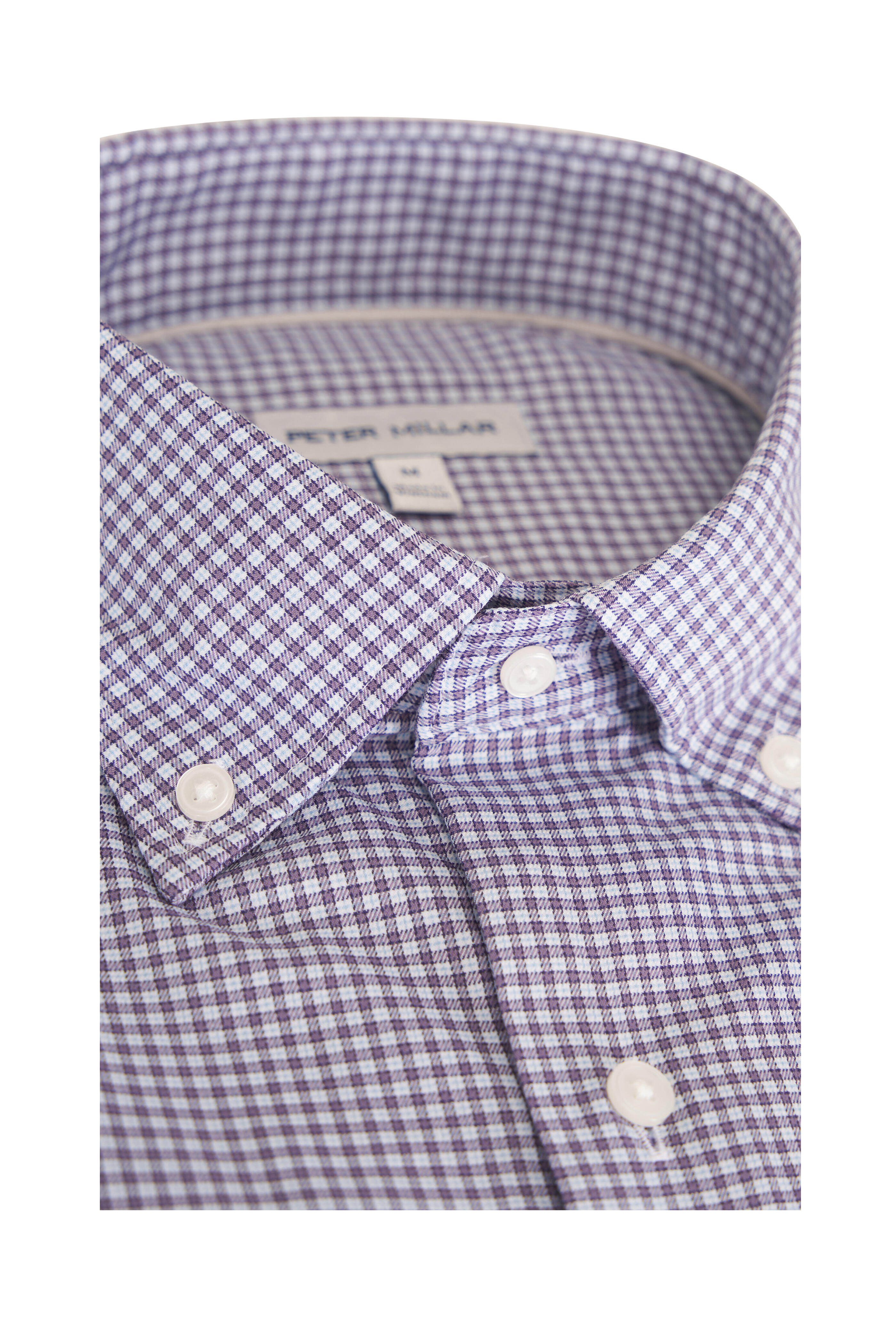 Peter Millar - Gregory Crown Lite Purple Check Sport Shirt - view 2