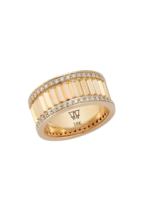 Walters Faith Clive 18K Rose Gold & Diamond Fluted Band Ring