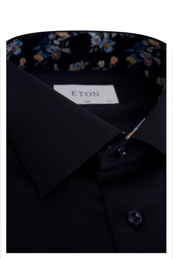 Eton - Solid Navy Cotton Dress Shirt 