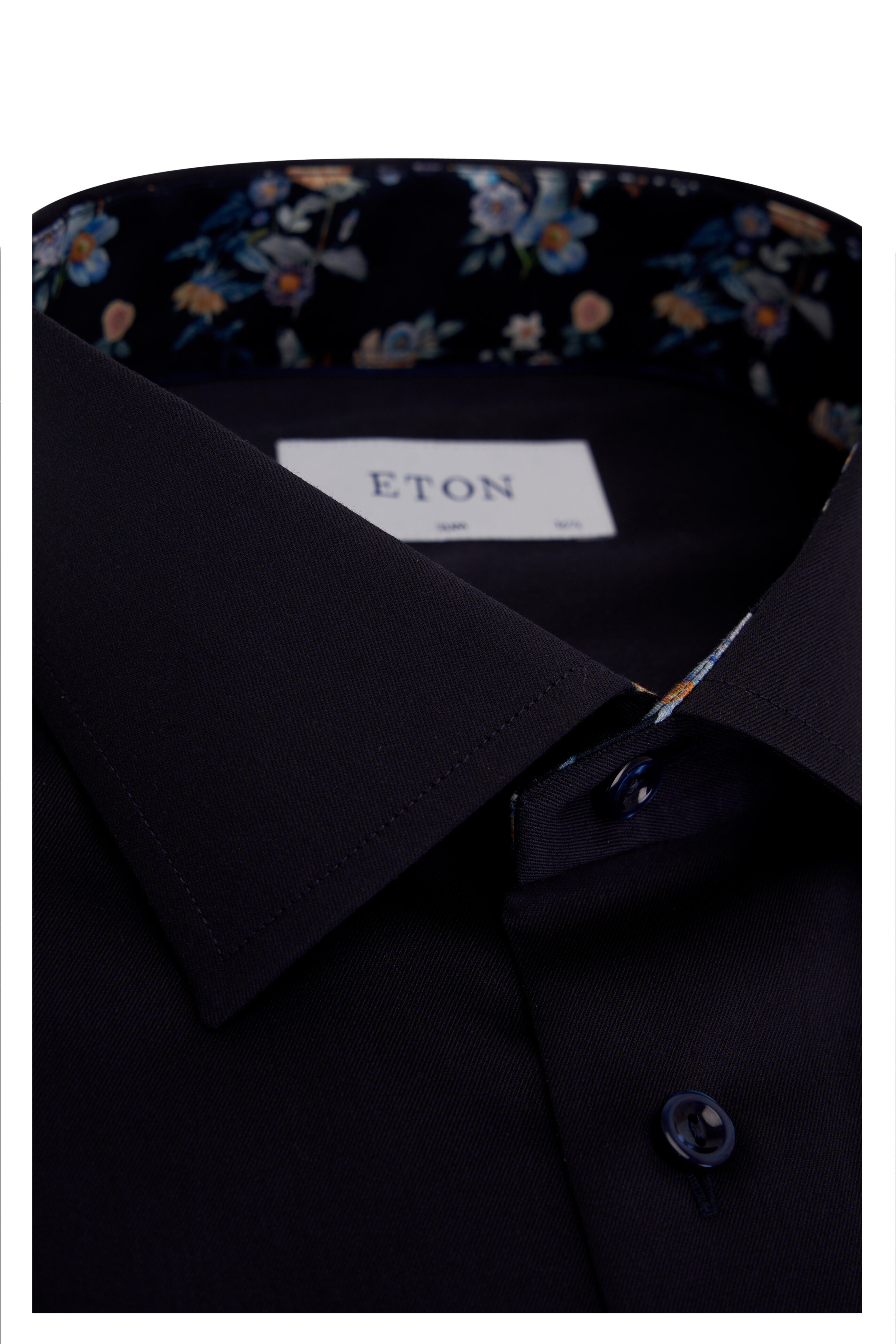 Eton - Solid Navy Cotton Dress Shirt | Mitchell Stores