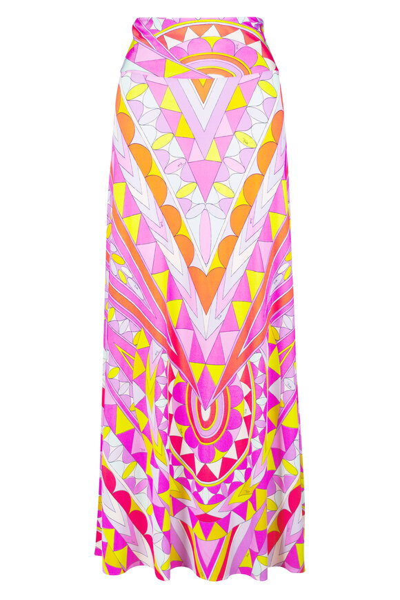 Pucci - Manuba Print Satin Jersey Maxi Skirt