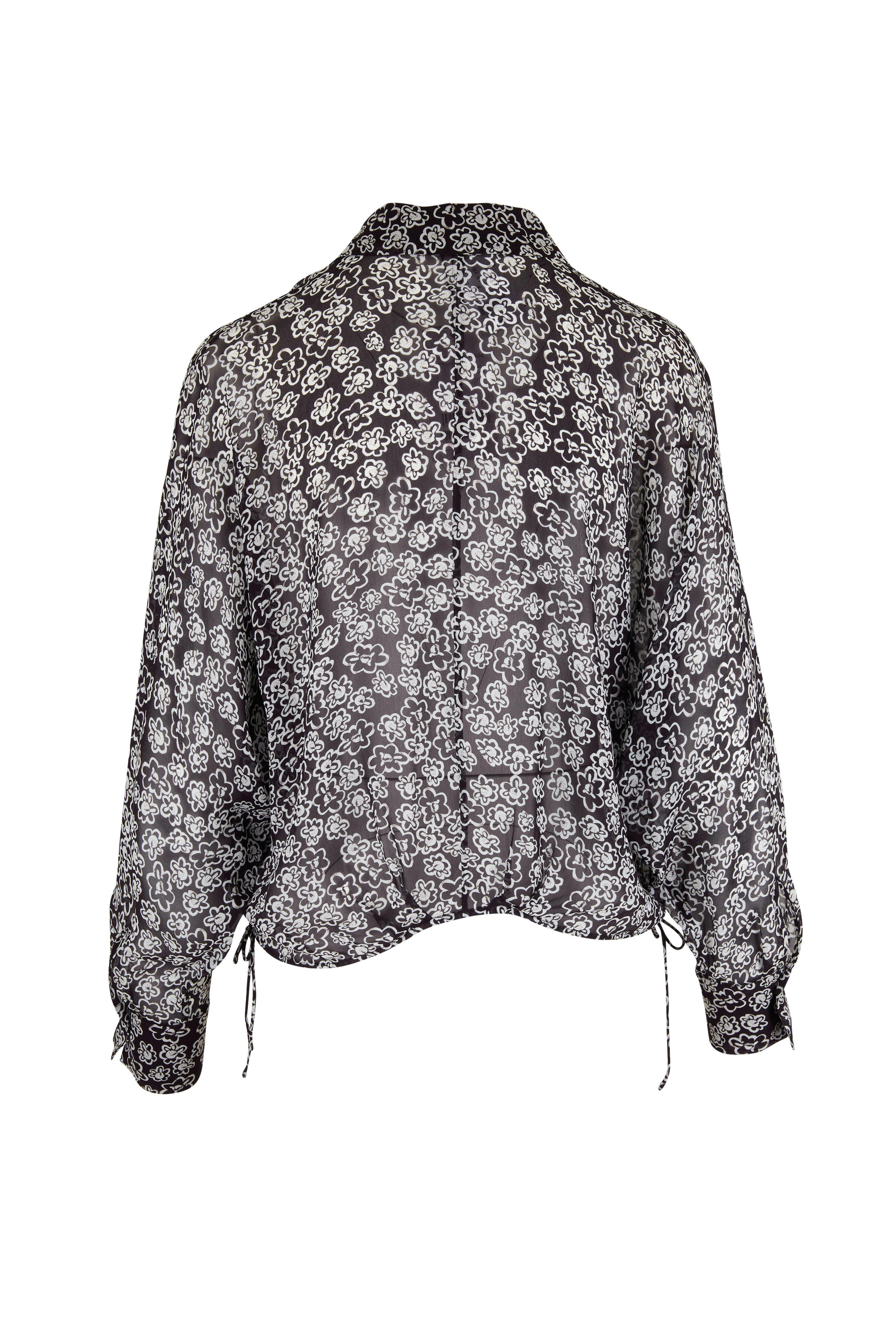 Dorothee Schumacher - Mixed Floral Black & White Cropped Blouse