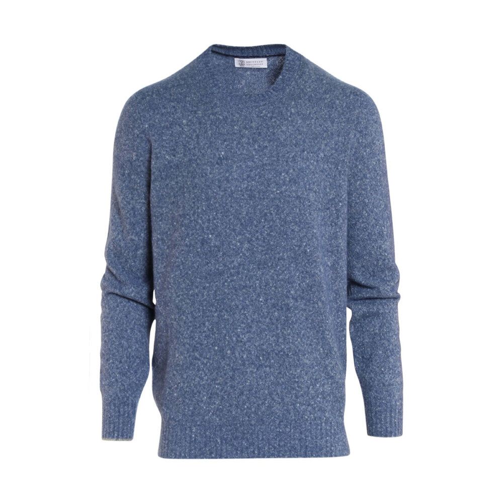 Brunello Cucinelli - Light Blue Mélange Sweater | Mitchell