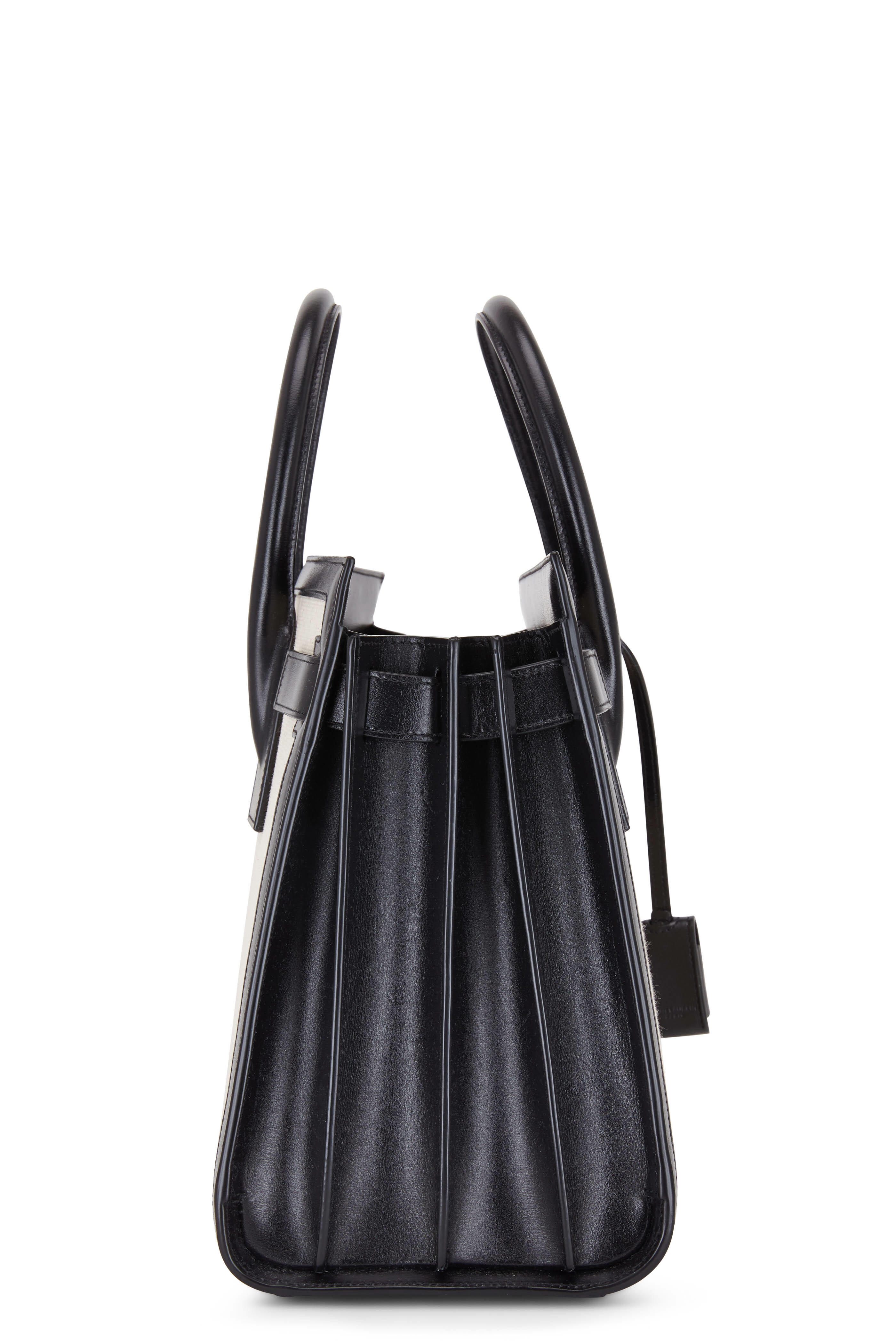 Saint Laurent - Sac De Jour Natural Canvas & Black Leather Tote