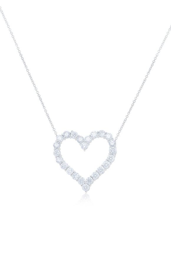 Diana M Jewels 18k White Gold Open Heart Pendant Necklace - view 1