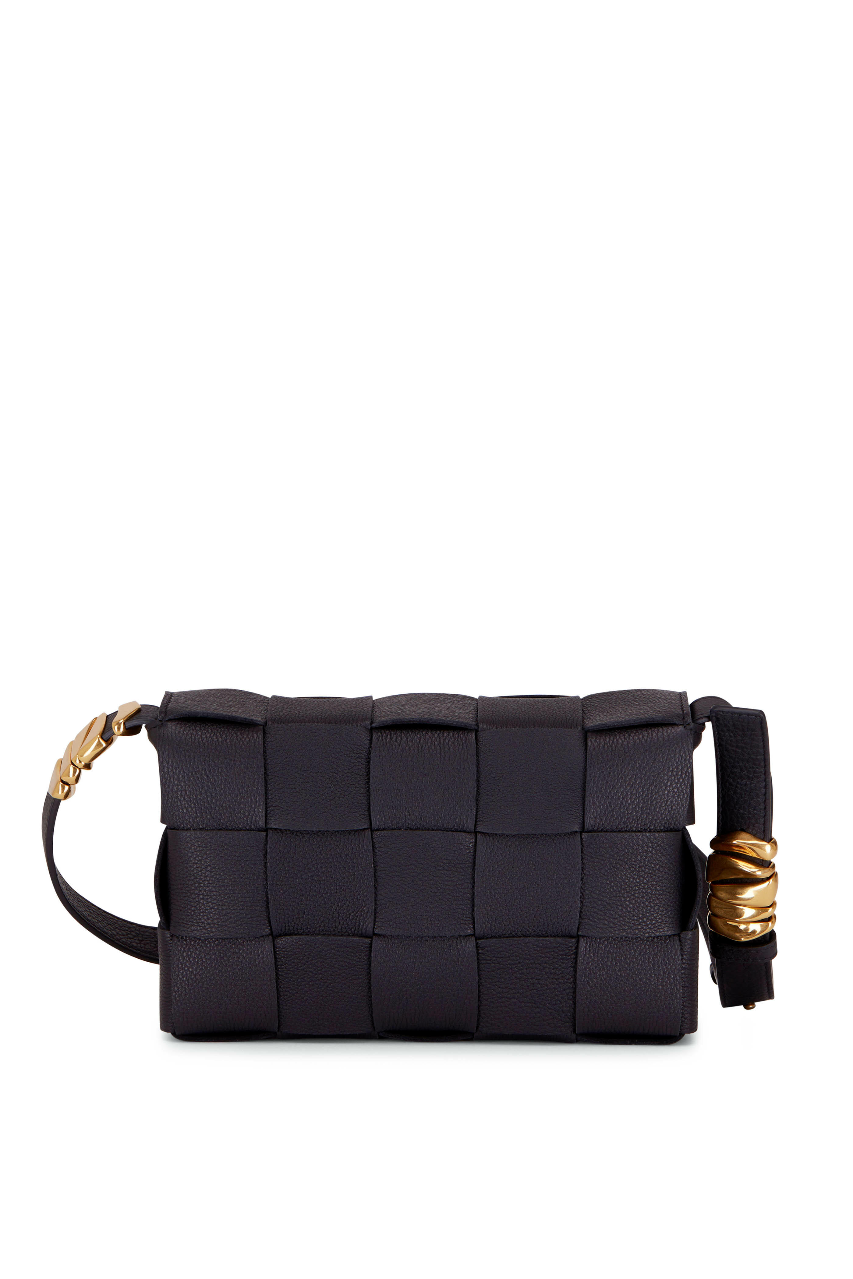Bottega Veneta - Cassette Black Woven St Germain Bag