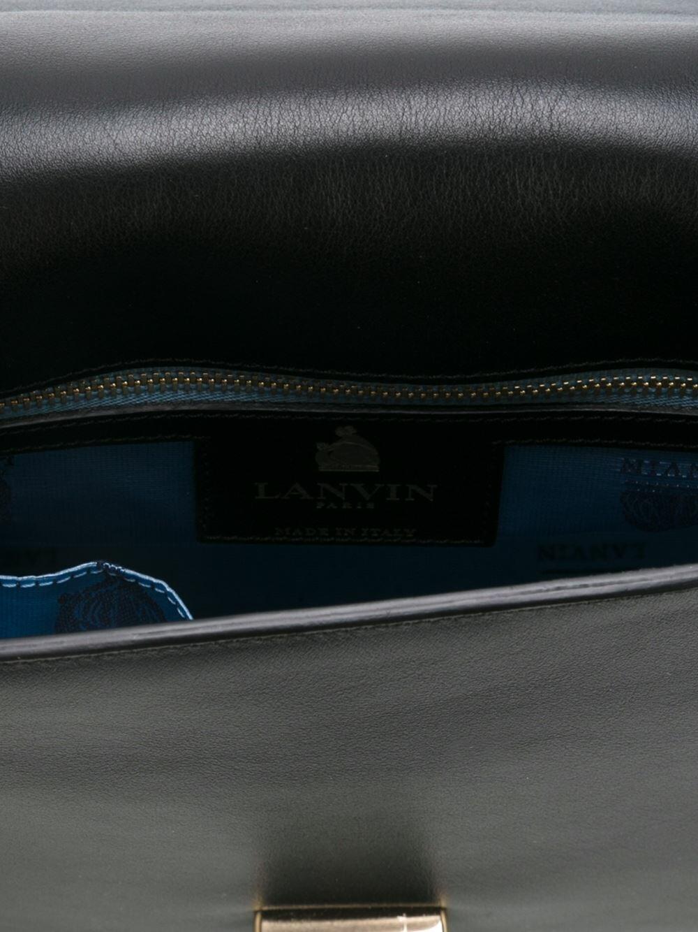 Lanvin - Happy Black Leather Medium Flap Shoulder Bag