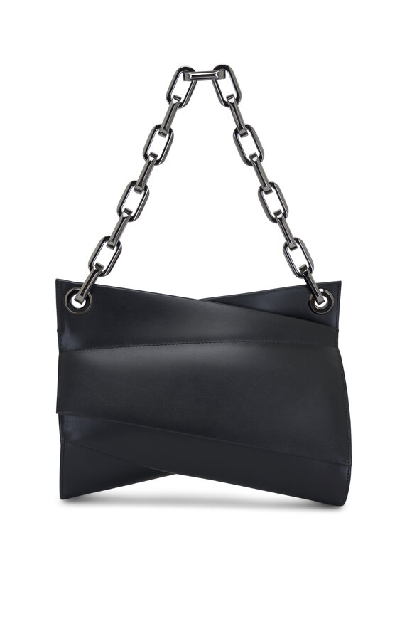 Christian Louboutin - Loubitwist Black Leather Chain Shoulder Bag