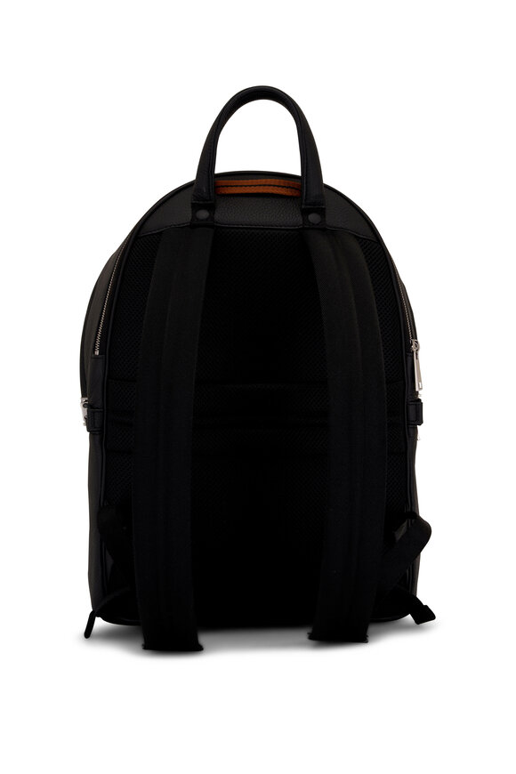 Zegna - Black Leather Deerskin Backpack