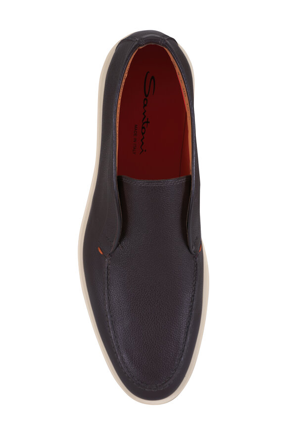 Santoni Dark Brown Mid Top Slip On Boot - view 4
