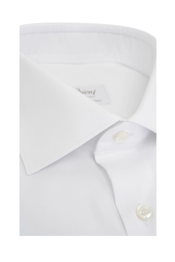 Brioni - White Stretch Cotton Twill Dress Shirt 