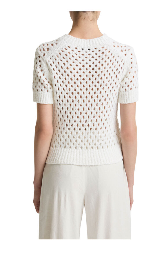 Vince Off White Honeycomb Knit Boxy T-Shirt - view 3