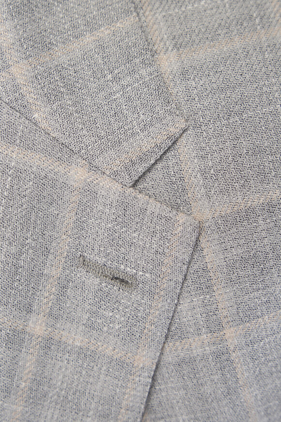 Zegna Gray & Light Beige Plaid Sportcoat - view 4