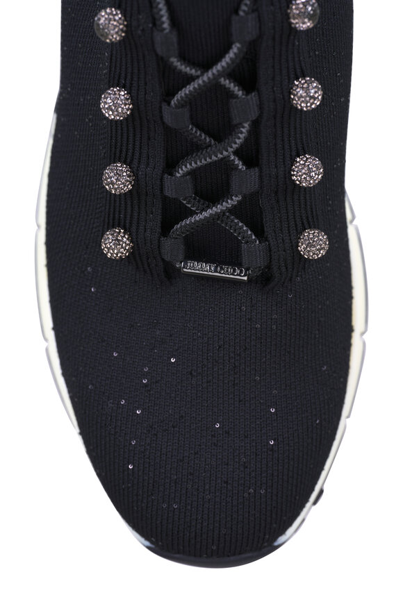 Jimmy Choo - Veles X Black Mix Crochet Knit Sneaker