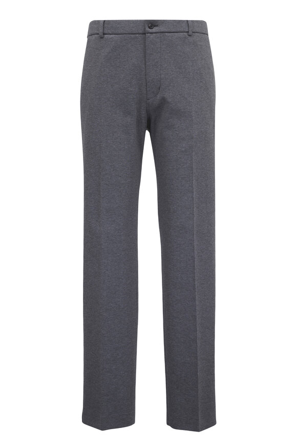 Brunello Cucinelli - Anthracite Stretch Cotton Flat Front Pant