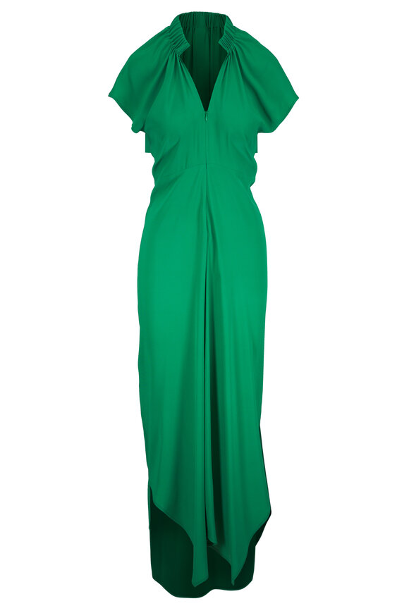 Zero + Maria Cornejo Stella Matcha Green Ruched Dress