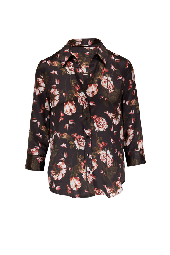 L'Agence - Dani Black Multi Floral Blouse