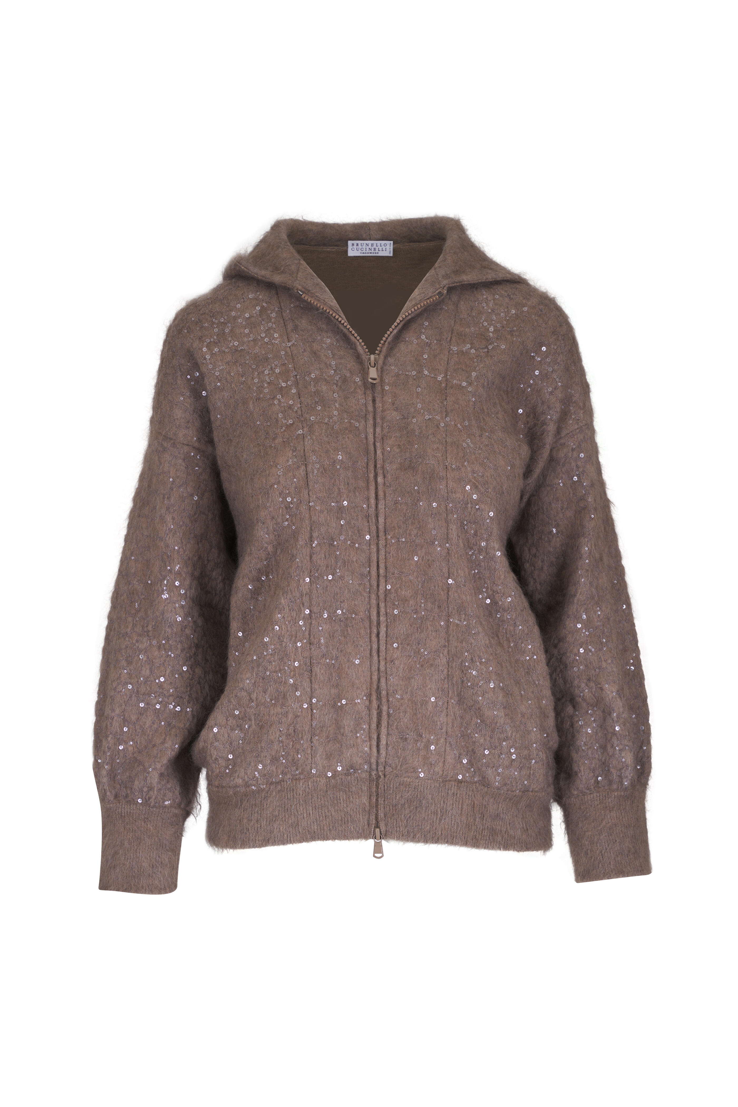 Brunello Cucinelli - Beige Embroidered Hoodie