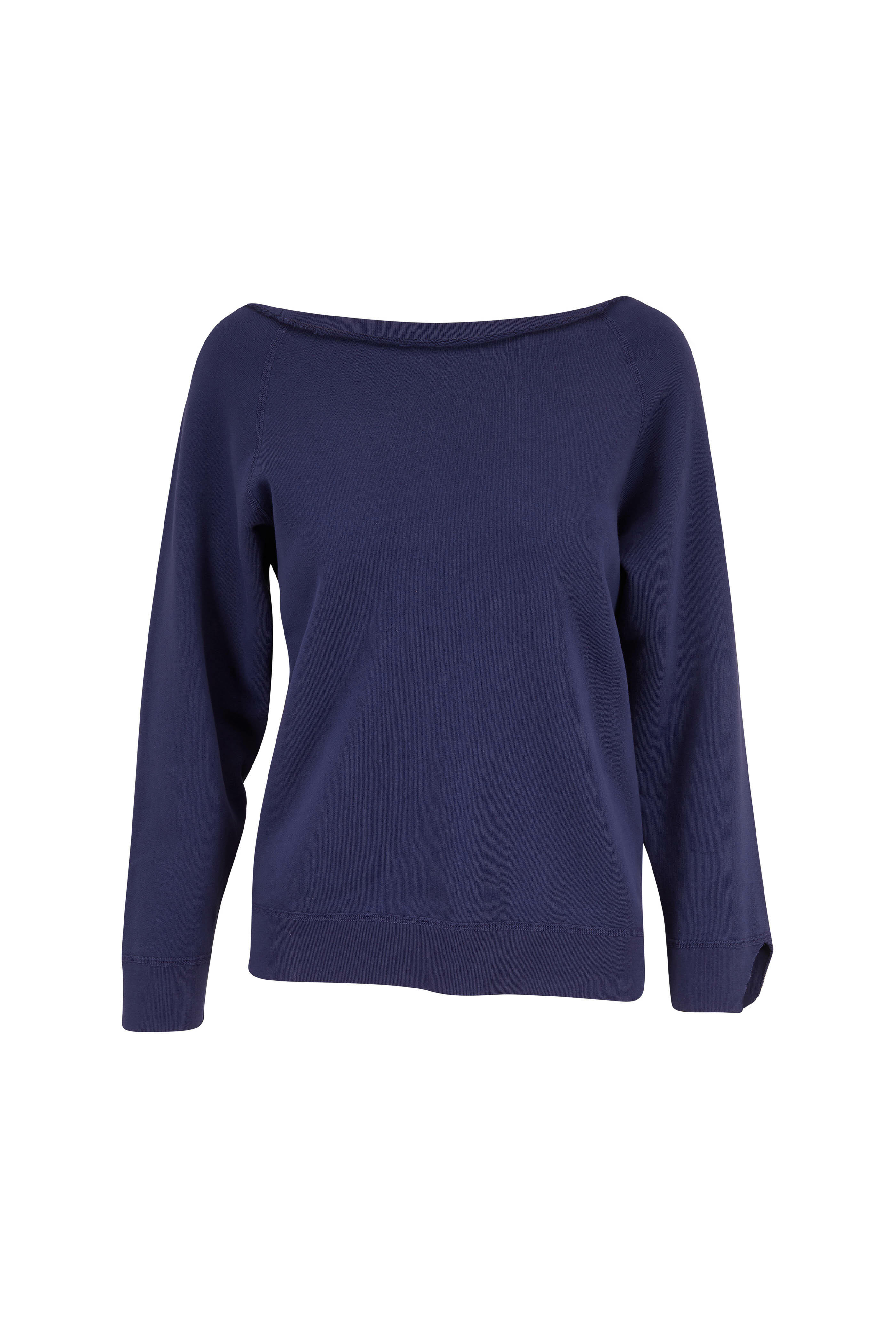 Nili Lotan - Luka French Blue Scoop Neck Sweatshirt