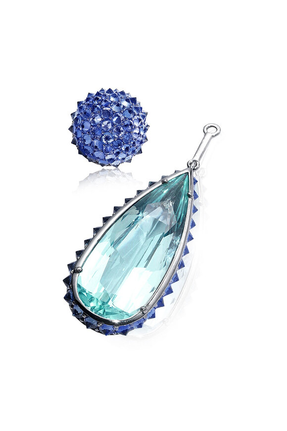 Nam Cho - Sapphire & Aquamarine Drop Earrings