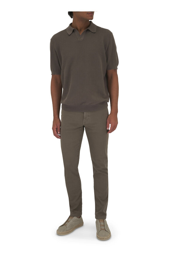 Zegna - Taupe Cotton Knit Polo