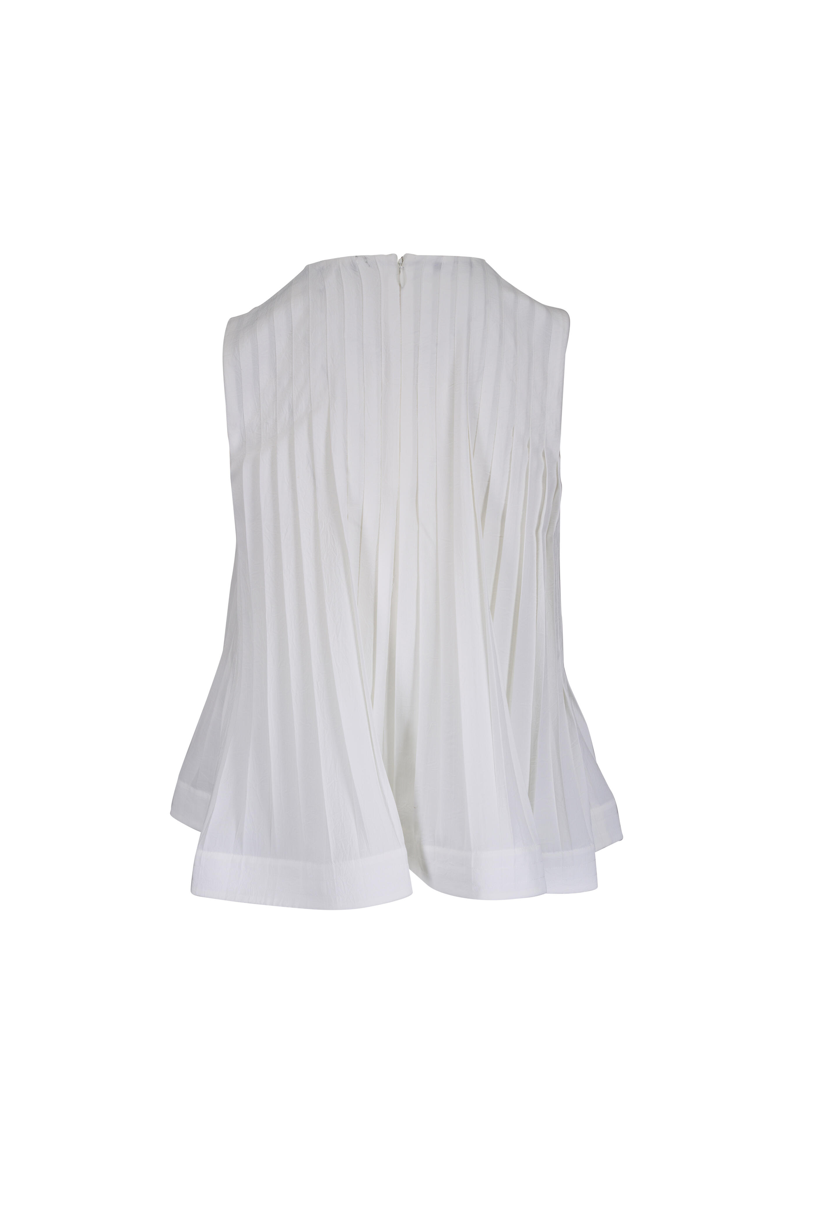 Vince - Off White Pleated A-Line Top