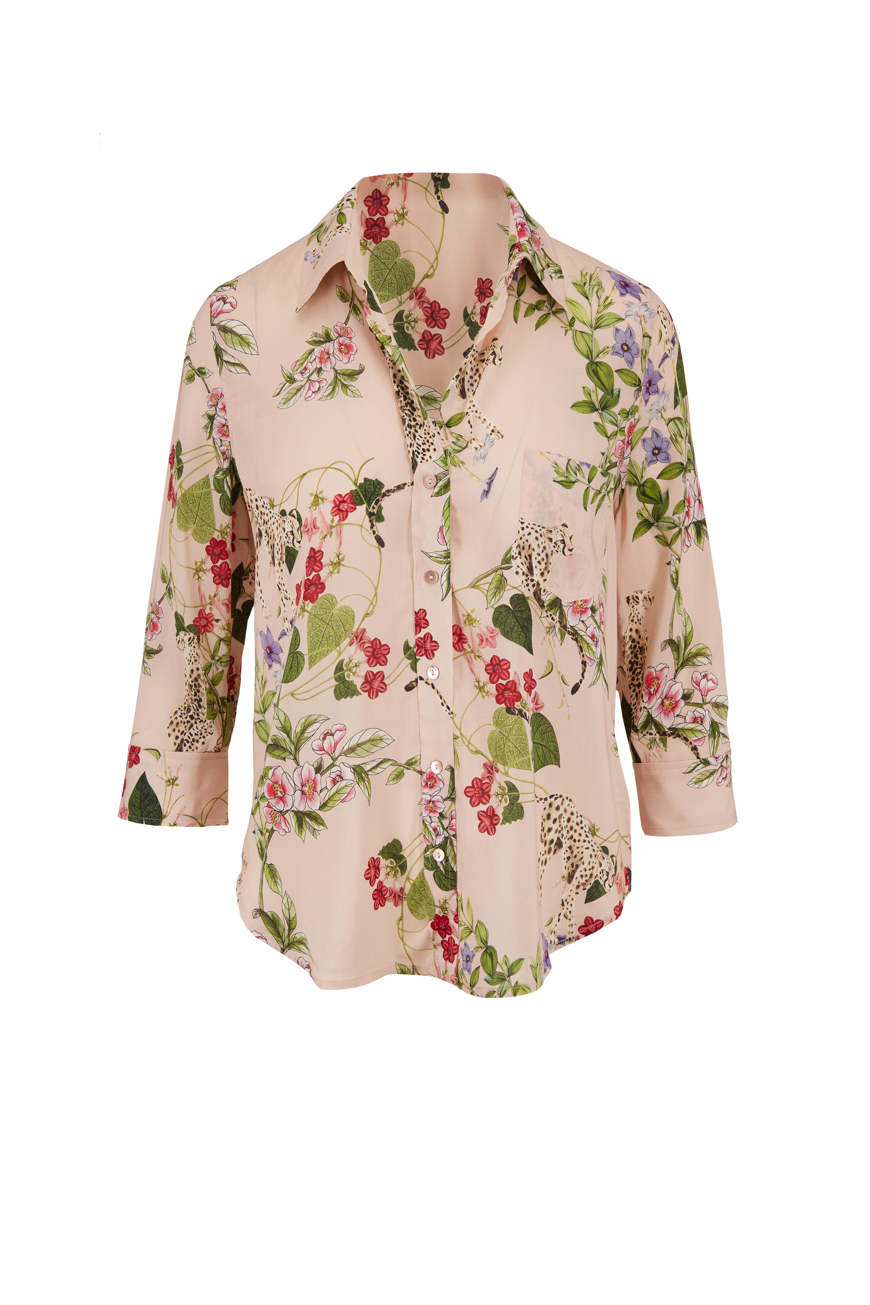L'Agence - Ryan Blush Panther Print Blouse