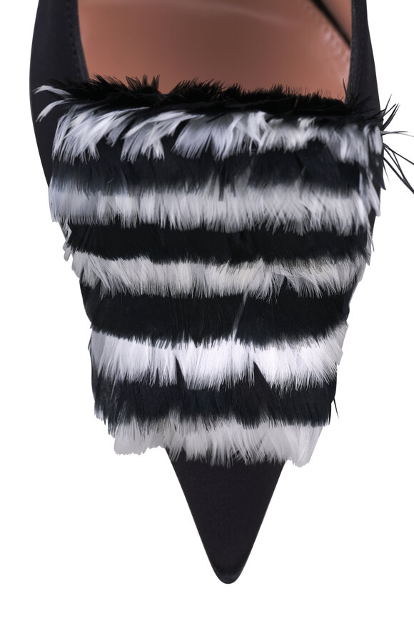Gianvito Rossi Black & White Crepe Satin Pump, 75mm - view 6