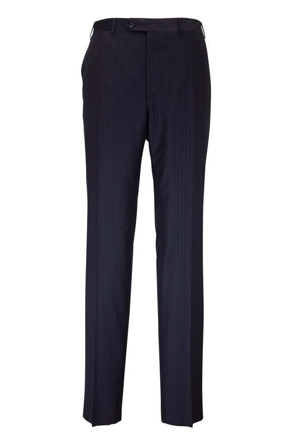 Canali - Navy Blue Pinstripe Wool Suit