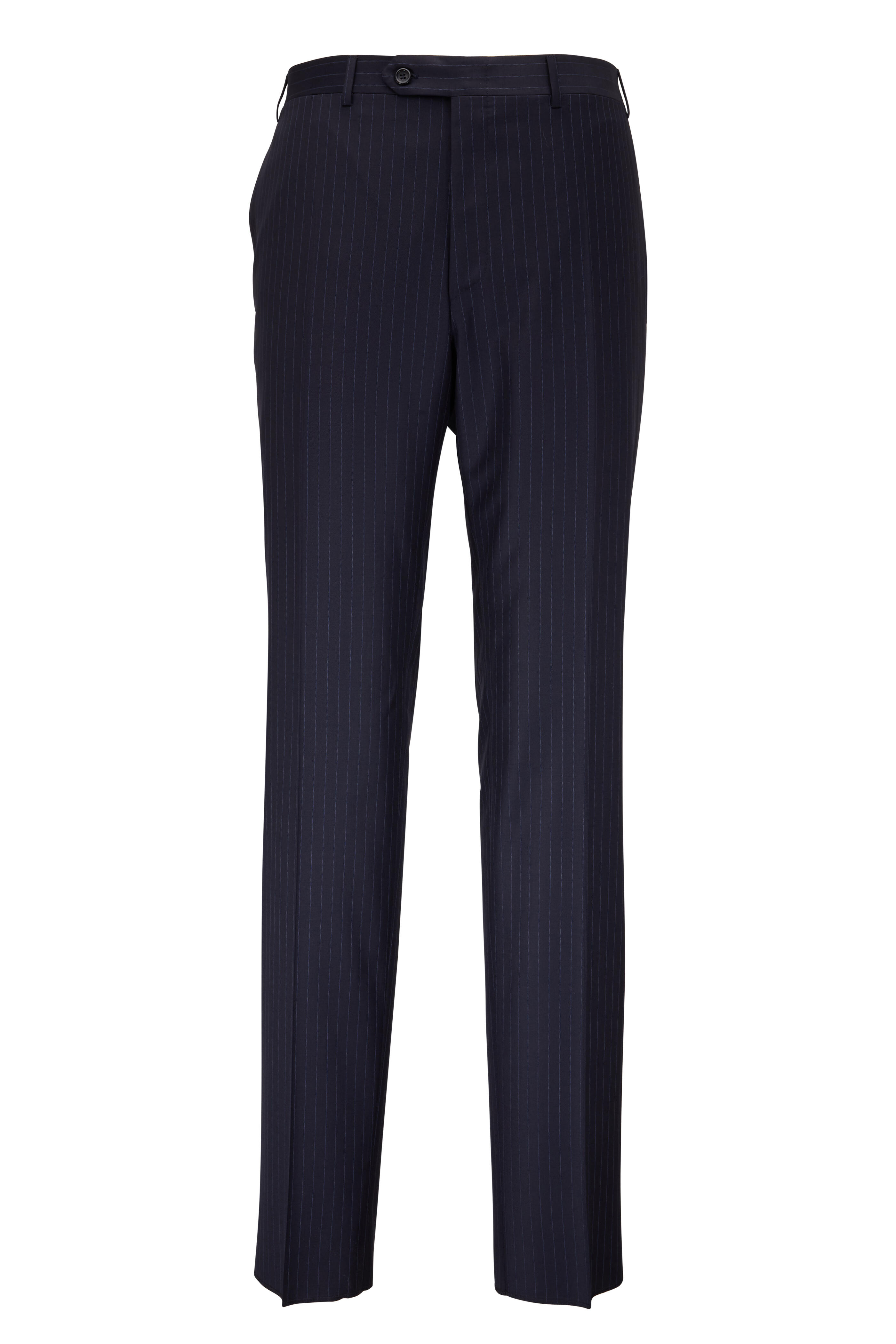 Navy Pinstripe Wool Suit Set - Kelly Country