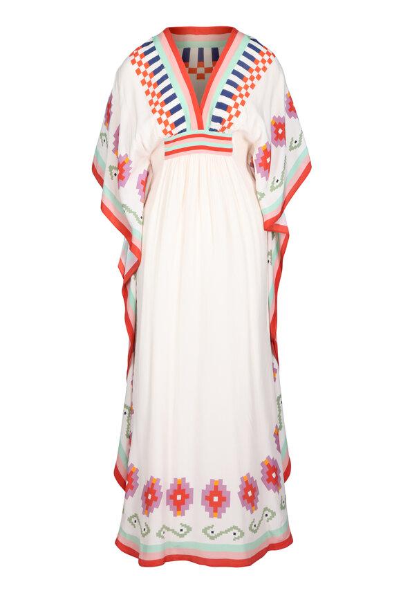 Carolina K Taiel Ivory Maxi Kaftan