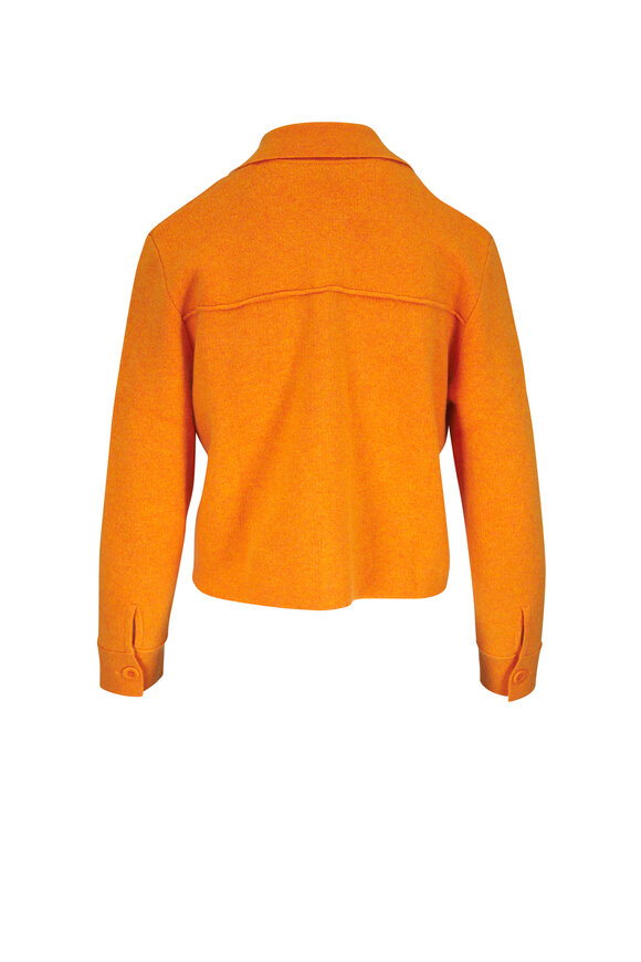 Kinross - Orange Double Knit Cashmere Cardigan