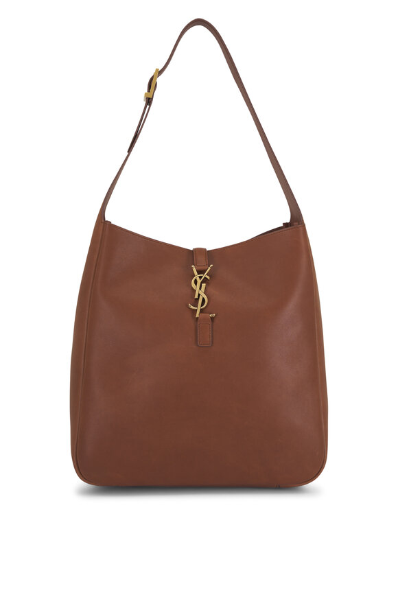 Saint Laurent Large Le 5 À 7 Supple Toasted Brown Leather Bag