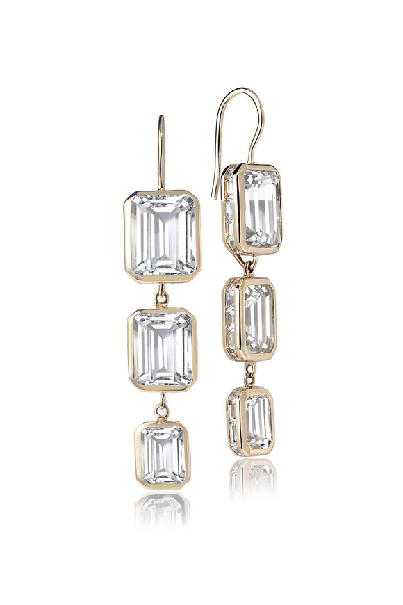 Nam Cho Yellow Gold Triple Drop Earrings