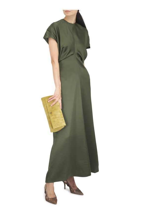 Totême Dark Green Slouch Waist Midi Dress - view 2