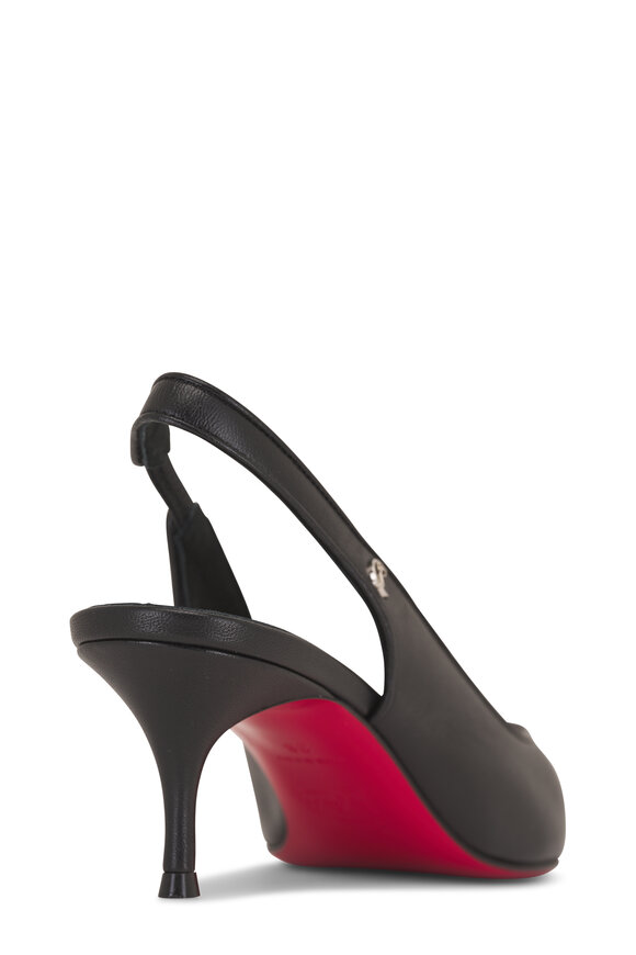 Christian Louboutin - Sporty Kate Black Leather Slingback, 55mm