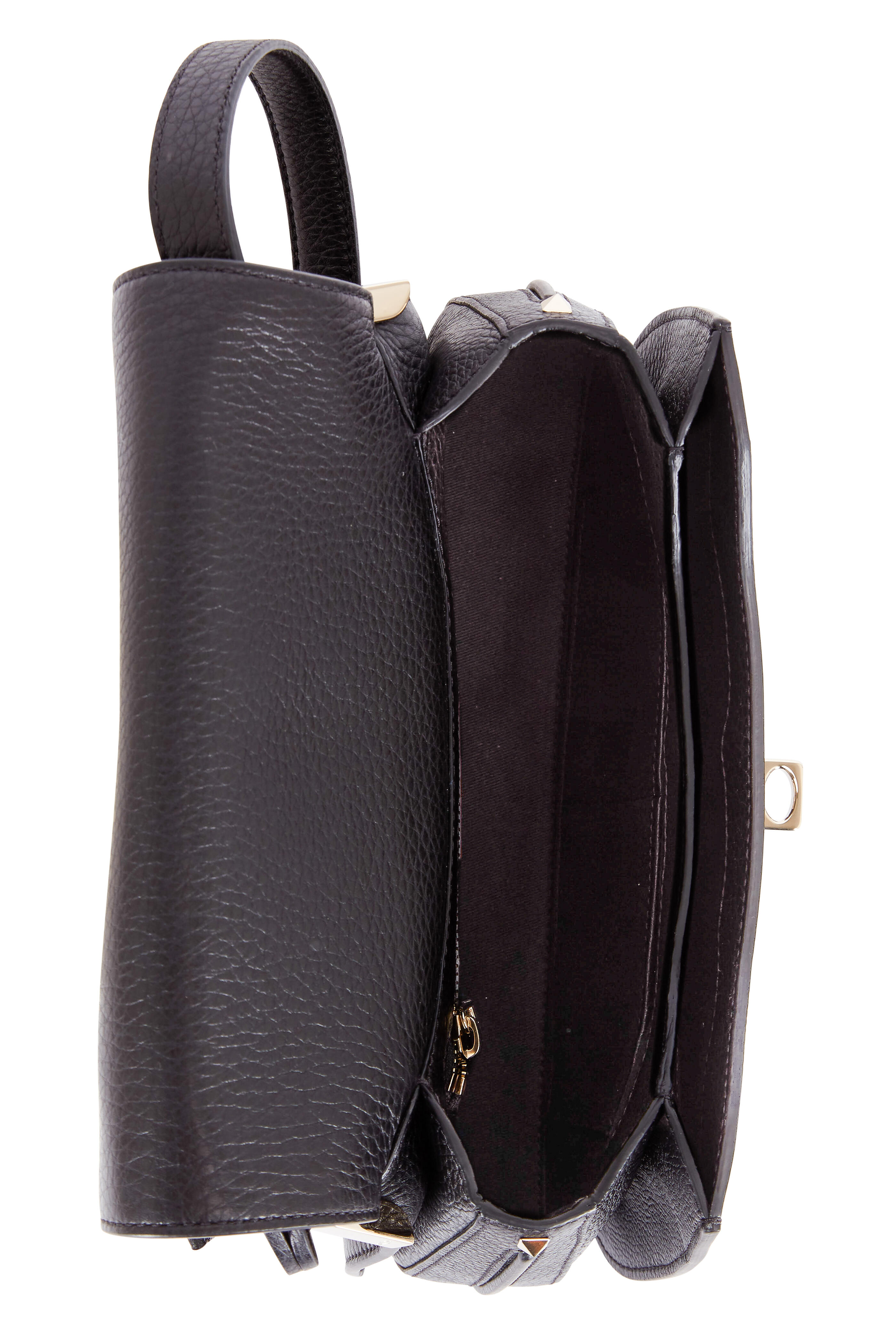 Valentino Garavani - Joylock Pieper Black Leather Saddle Crossbody