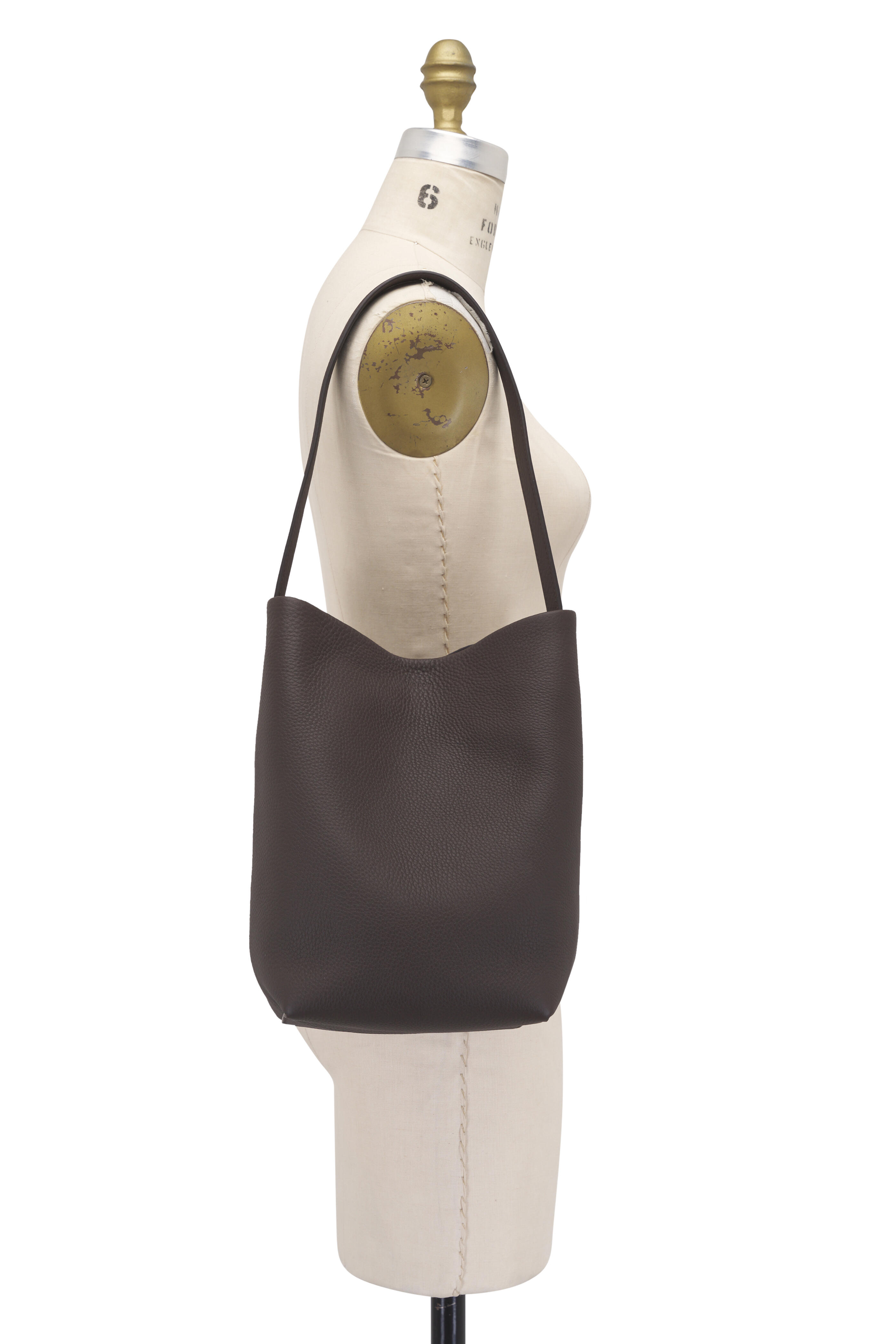 The Row - Medium N/S Park Deep Brown Leather Tote Bag