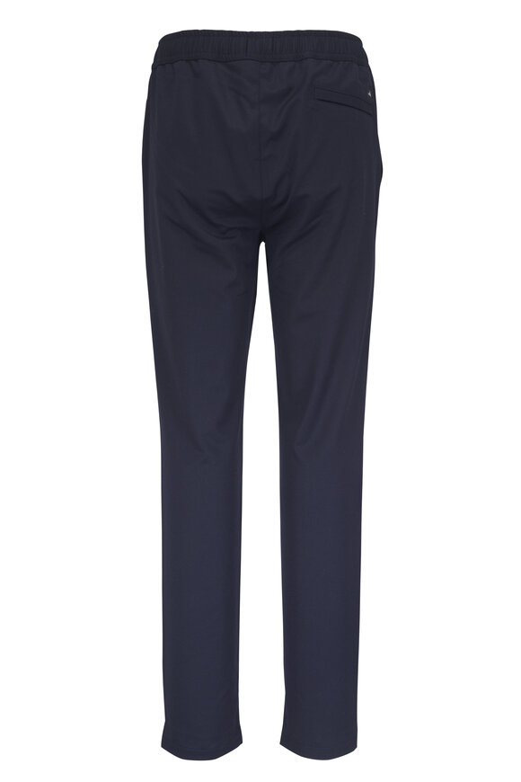 WAHTS Navy Blue Soft Wool Pleated Comfort Chino - view 4