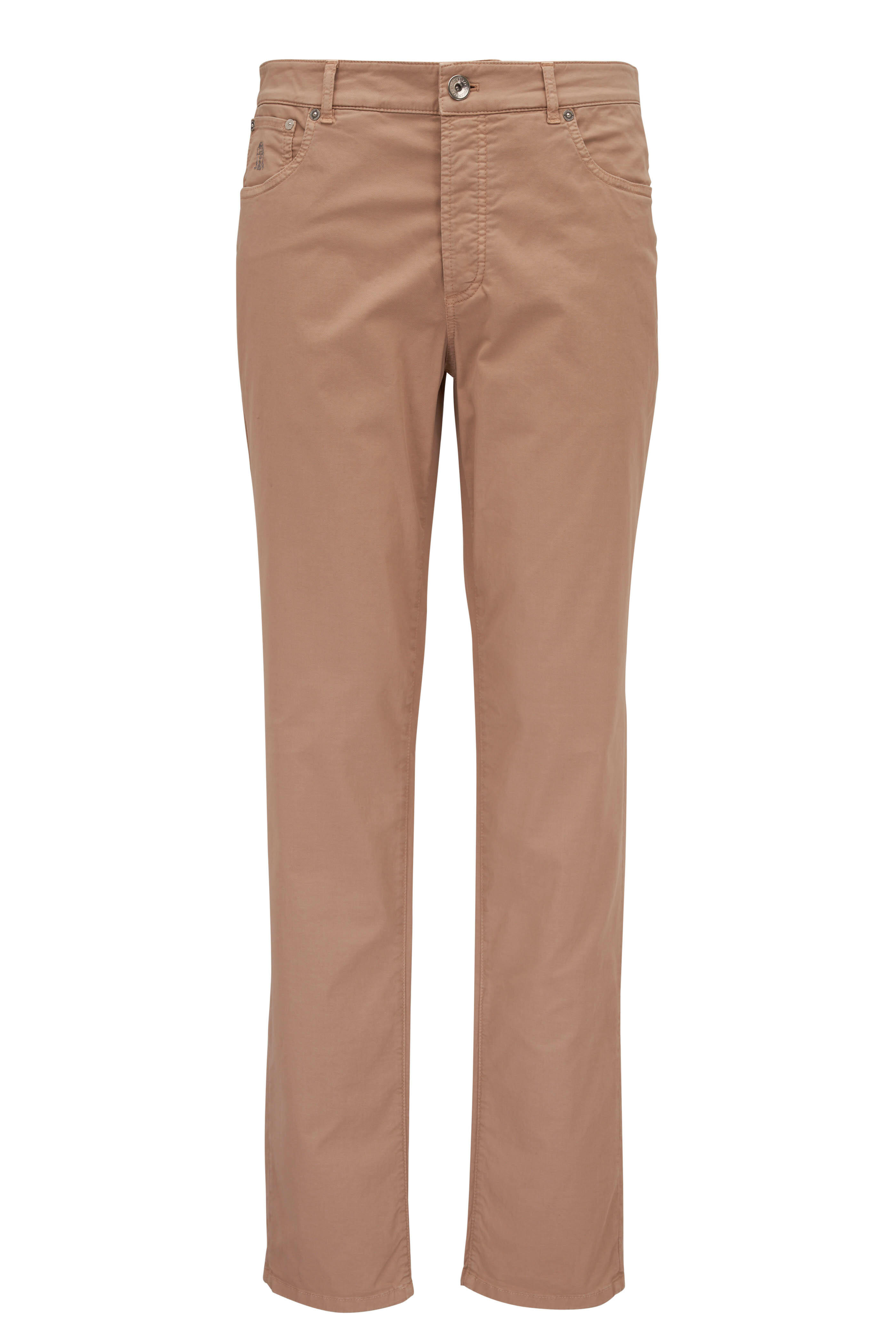 Brunello Cucinelli - Tan Cotton Five Pocket Pant