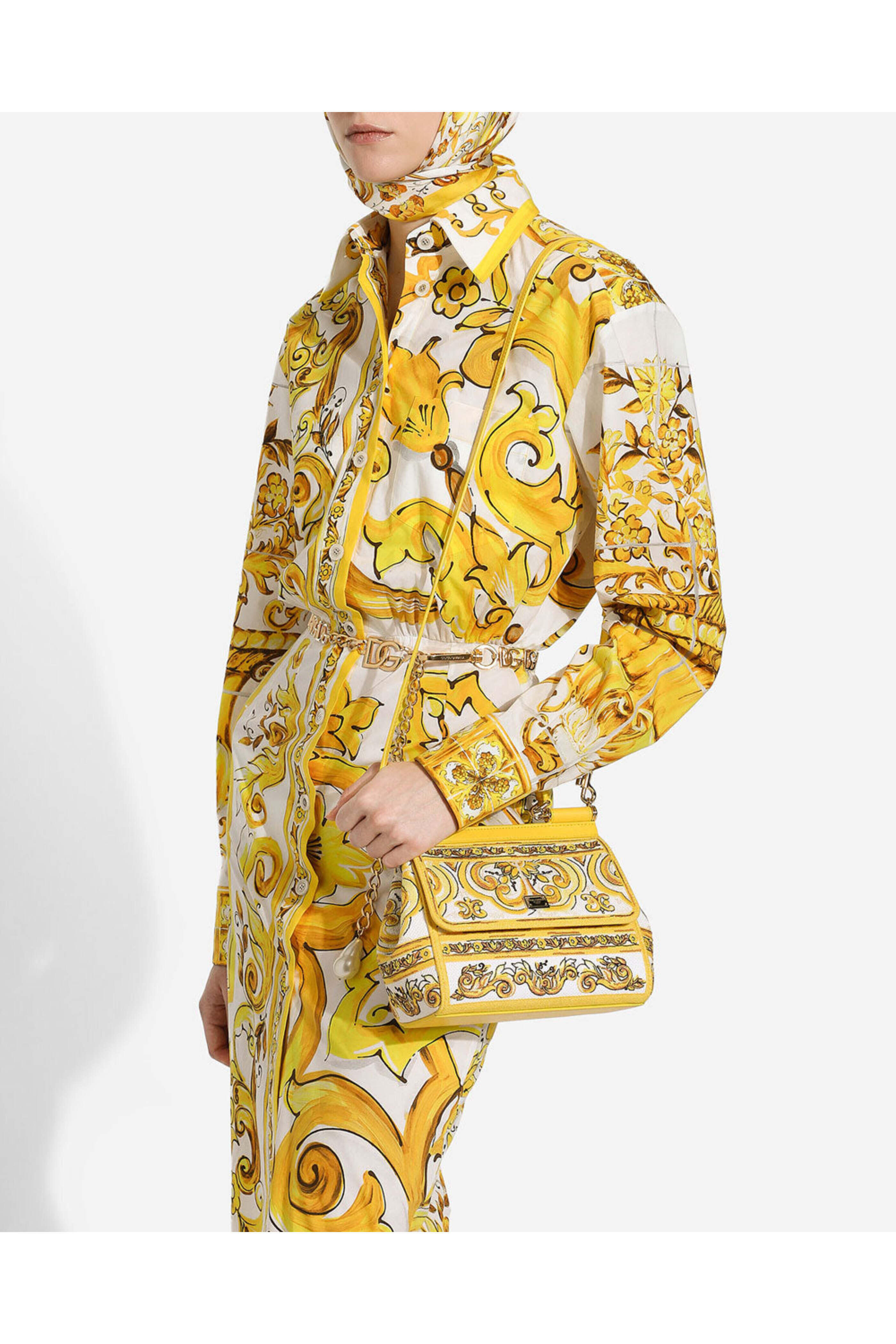 Dolce & Gabbana - Medium Sicily Top Handle Bag in Yellow