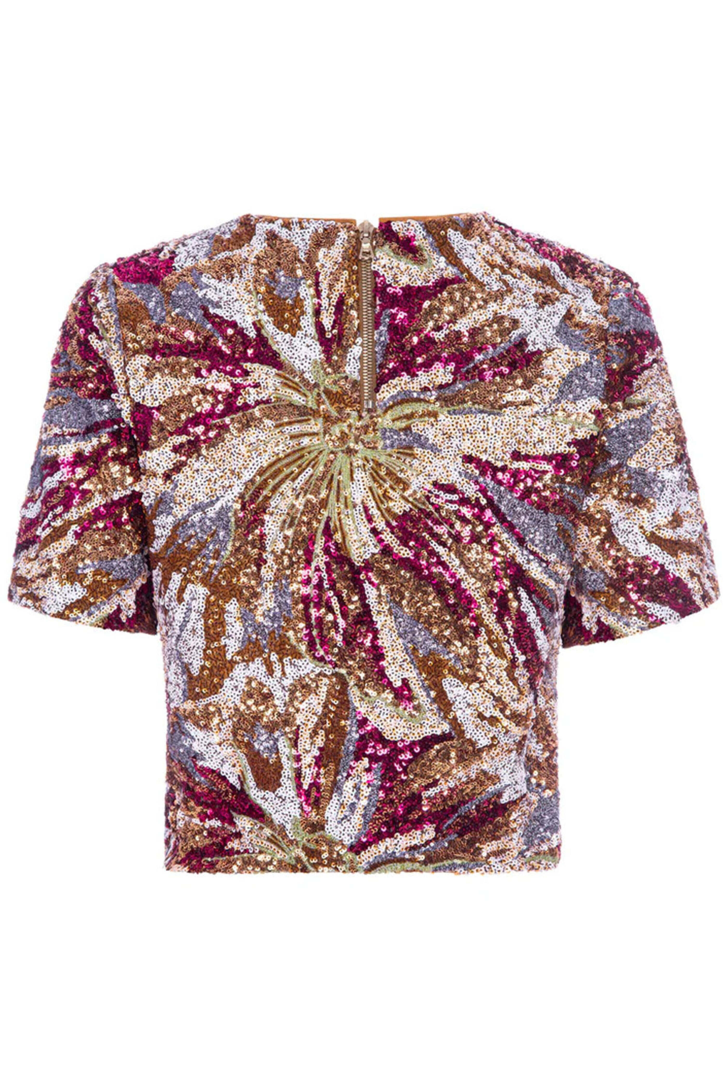 Le Superbe - Abstract Floral Sequin Top